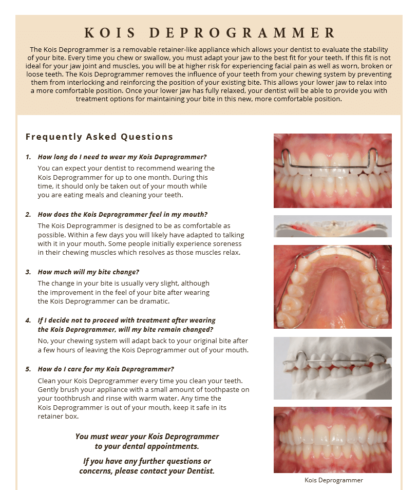 Kois Center re programmer information