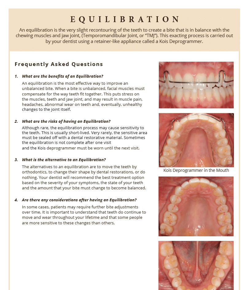 Equilibration and bite adjustment FAQ's