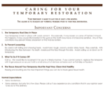 information on caring for temporary restorations
