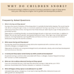 Information on children and snoring causes