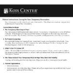 Kois Center information on caring for temporary dental restorations
