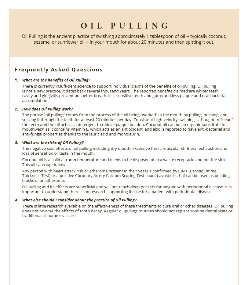 Oil Pulling benefits