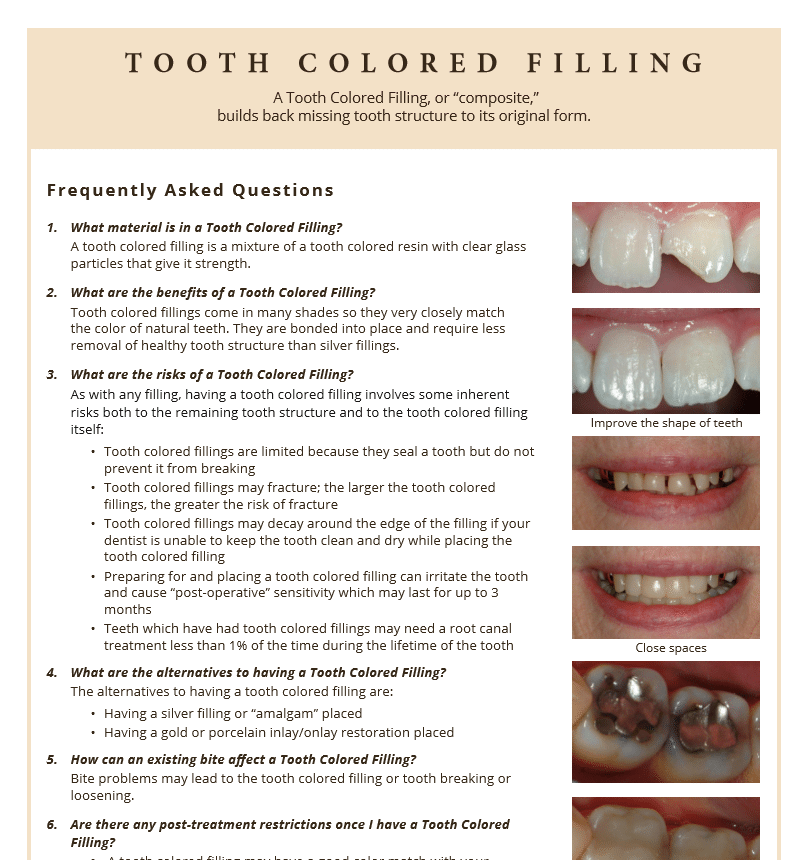 Tooth colored information