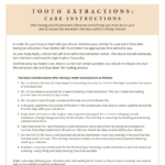 Dental Extractions after care information
