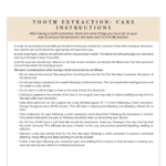 Tooth extraction care instructions