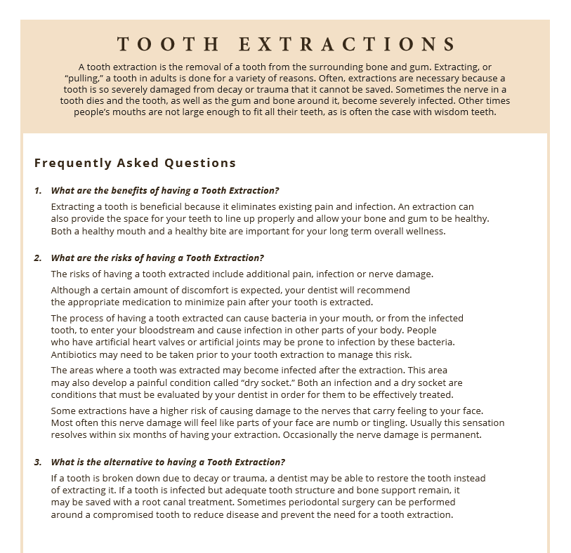 FAQ's on tooth extractions