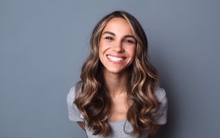 happy woman showing off her amazing smile