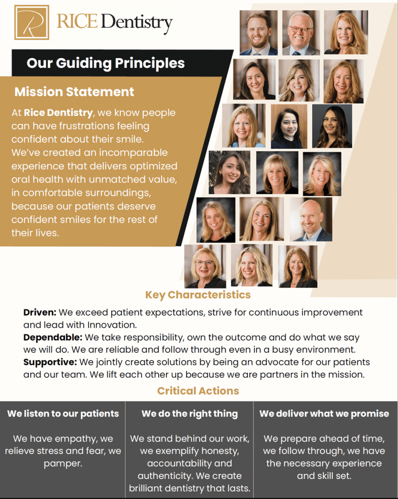 Our Guiding Principles at Rice Dentistry